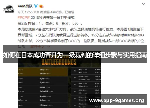 如何在日本成功晋升为一级裁判的详细步骤与实用指南